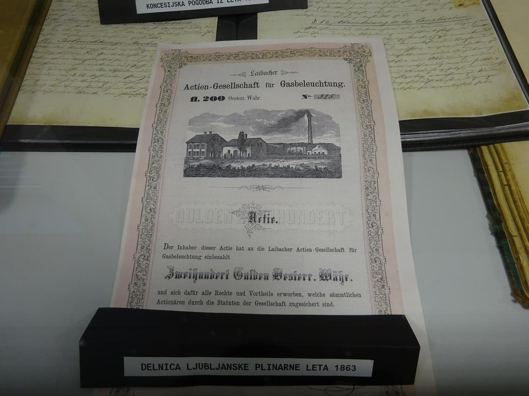 Delnica ljubljanske plinarniške družbe. Hrani Plinarniški muzej Energetike Ljubljana. Foto: Rok Omahen