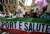 Protesti proti ukrepom v Rimu: 