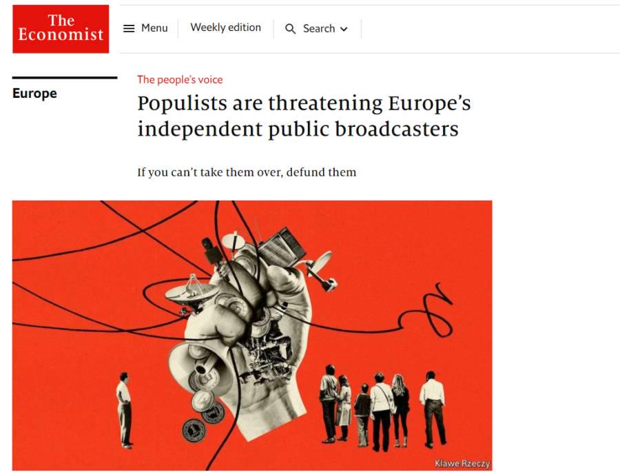 Economist o populistih in stanju medijev v številnih državah, tudi Sloveniji. Foto: Posnetek zaslona