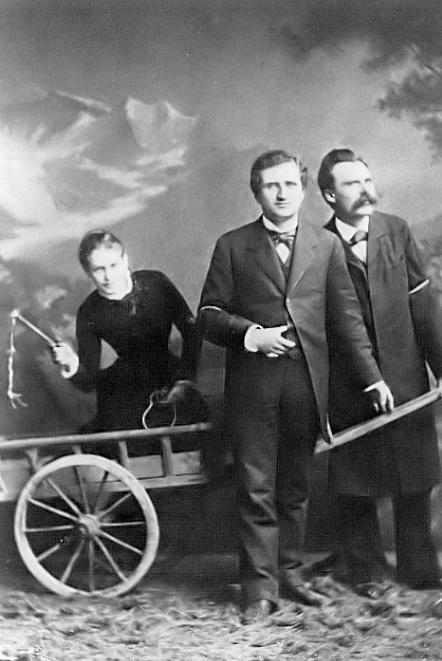 Lou von Salomé, Paul Rée in Friedrich Nietzsche na posnetku iz leta 1882. Foto: Wikipedia