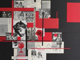 Mojca Senegačnik, Kratki stiki, 2020, kolaž, 30 x 40 cm. Foto: ZDSLU