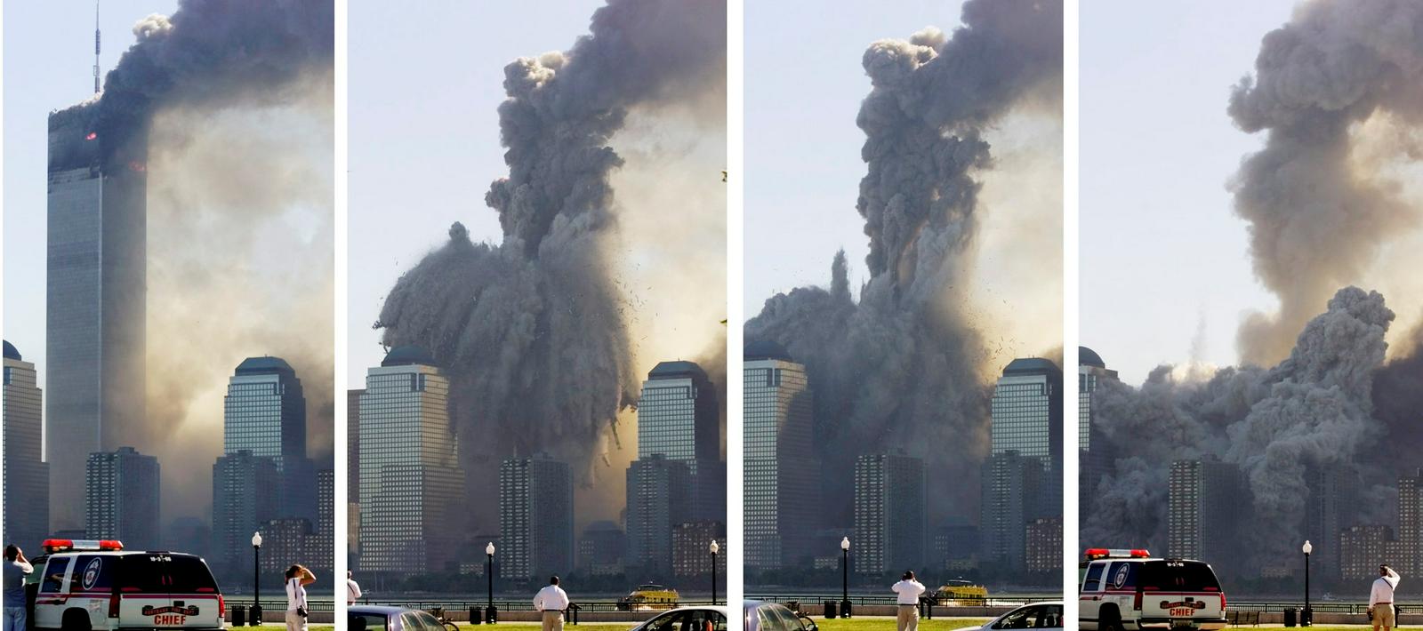 Najprej se je zrušil Južni stolp, nato še Severni. Foto: AP