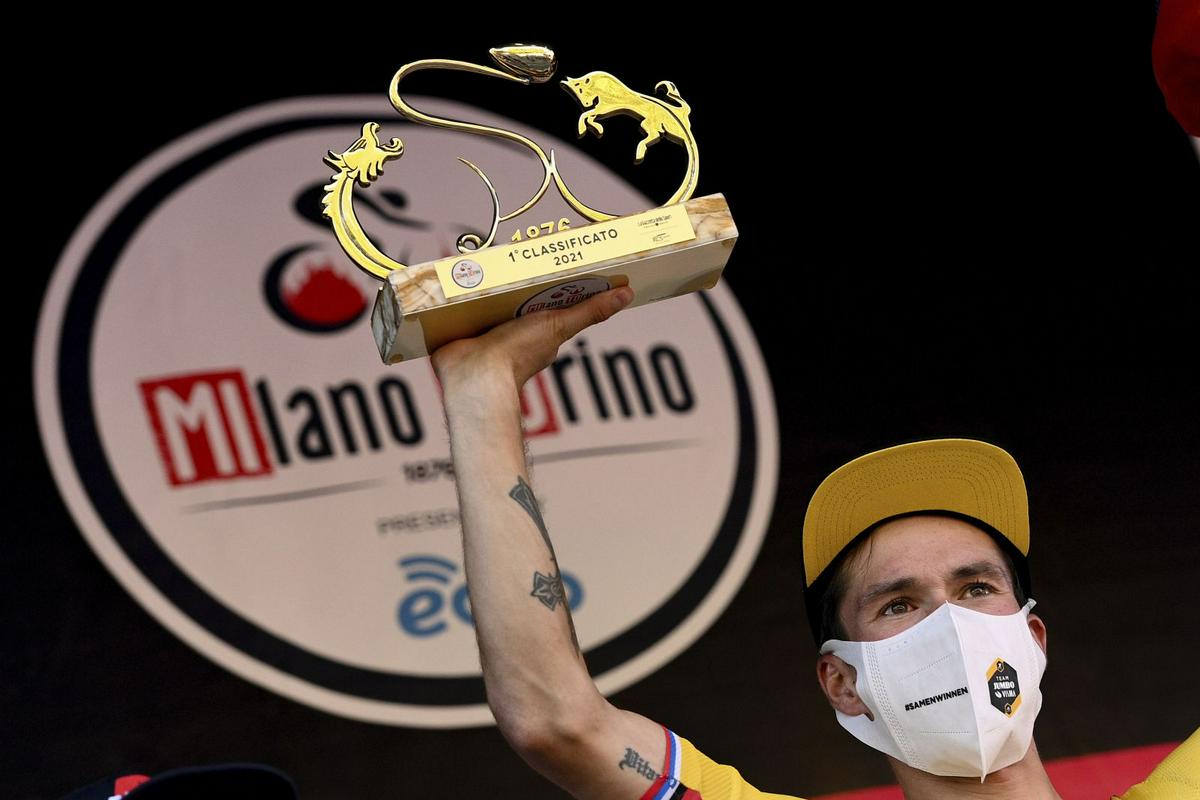 Primož Roglič je na 102. dirki Milano-Torino dosegel 60. zmago v karieri. Foto: AP