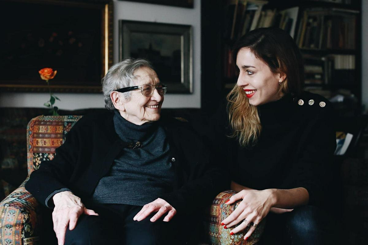With granddaughter Hana Stupica, who is also a renowned illustrator.  Photo: Personal archive