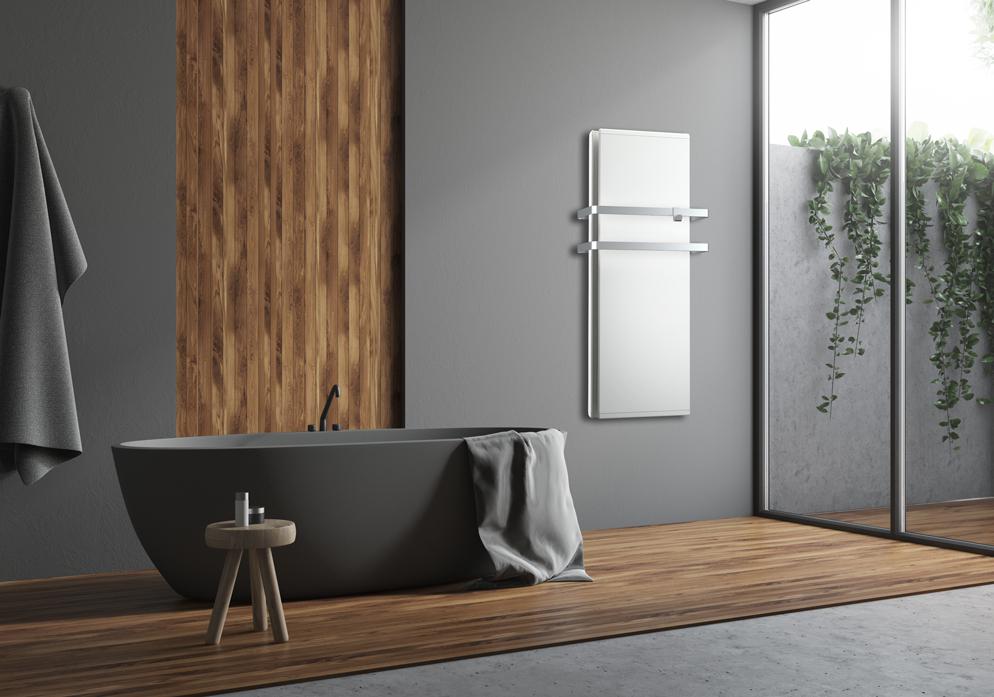 Električni radiator za kopalnico je odlična rešitev za topel prostor in hkrati vedno suhe in tople brisače. Foto: Vendi