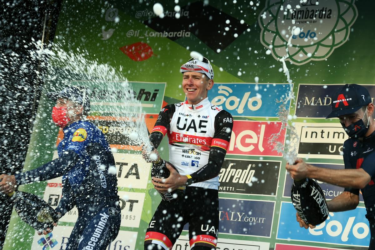 Kaj še manjka Pogačarju? Po kariernih kljukicah na ProCyclingStats samo še naslov svetovnega prvaka in etapna zmaga na vseh treh Grand Tourih. Foto: RCS Sport