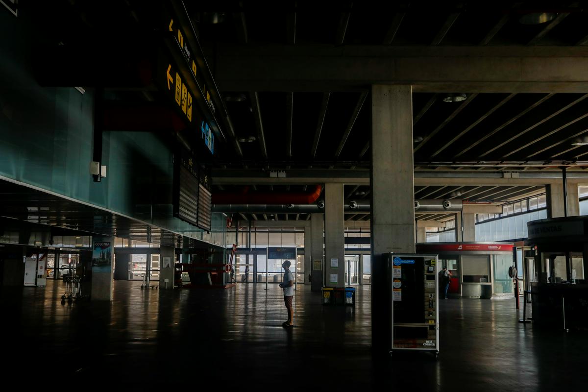 Empty airport at La Palma.  Photo: Reuters