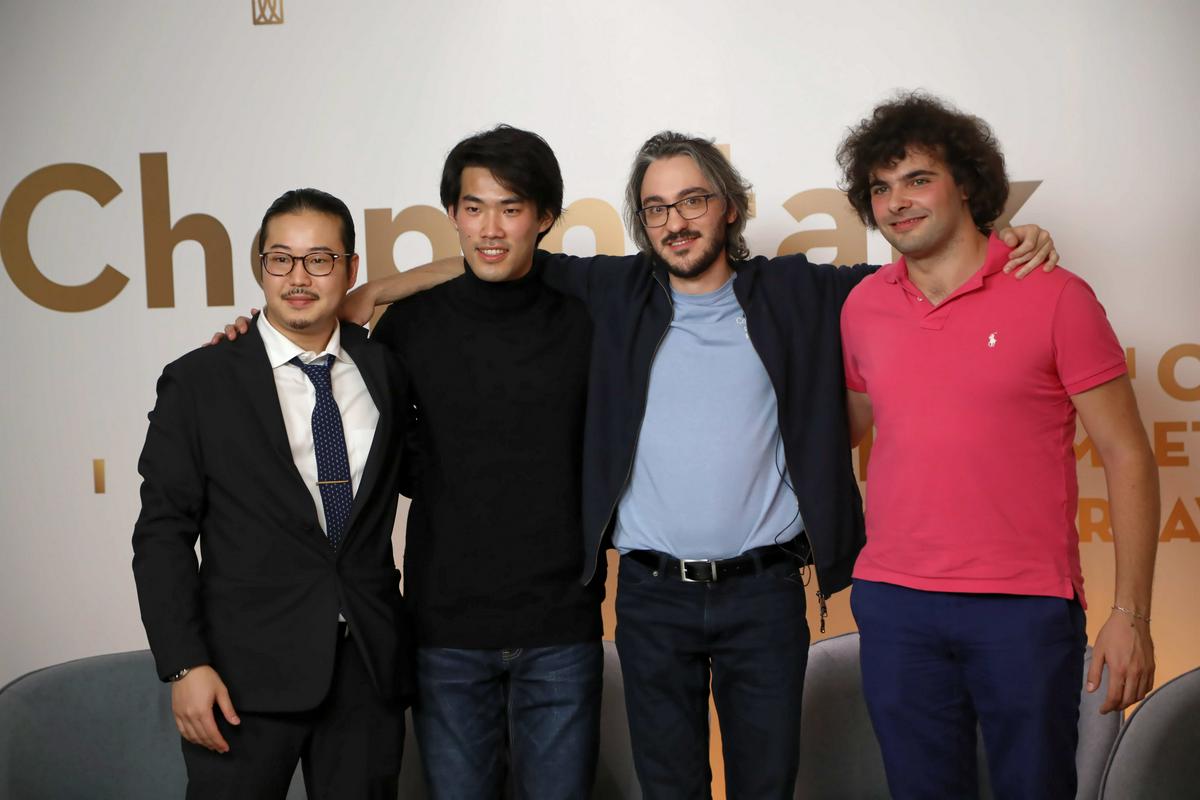 Drugouvrščeni Kyohei Sorita, zmagovalec Bruce (Xiaoyu) Liu, Aleksander Gadžijev in tretjeuvrščeni Martin Garcia Garcia. Foto: EPA