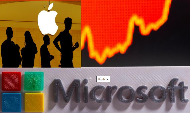 Microsoft s tržno kapitalizacijo skoraj 2,49 bilijona dolarjev kraljuje na vrhu najvrednejših podjetij. Apple, ki je prvi prebil mejo bilijon in dva bilijona tržne kapitalizacije, je zdrsnil na 2. mesto. Samo letos se je cena Microsoftove delnice povzpela za skoraj 50 odstotkov, medtem ko so Applove delnice pridobile slabih 13 odstotkov. Foto: Reuters