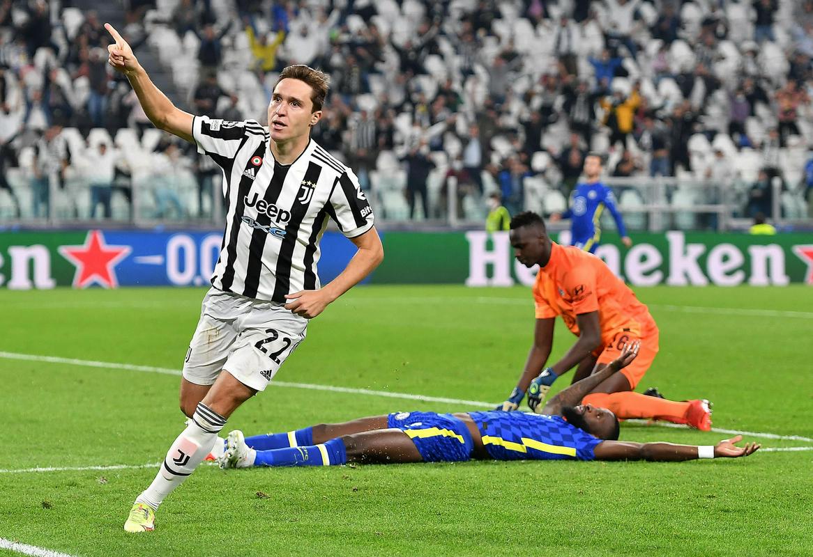 Federico Chiesa je odločil prvo tekmo med Juventusom in Chelseajem. 29. septembra je edini zadetek dosegel v 10. sekundi drugega polčasa. Foto: EPA