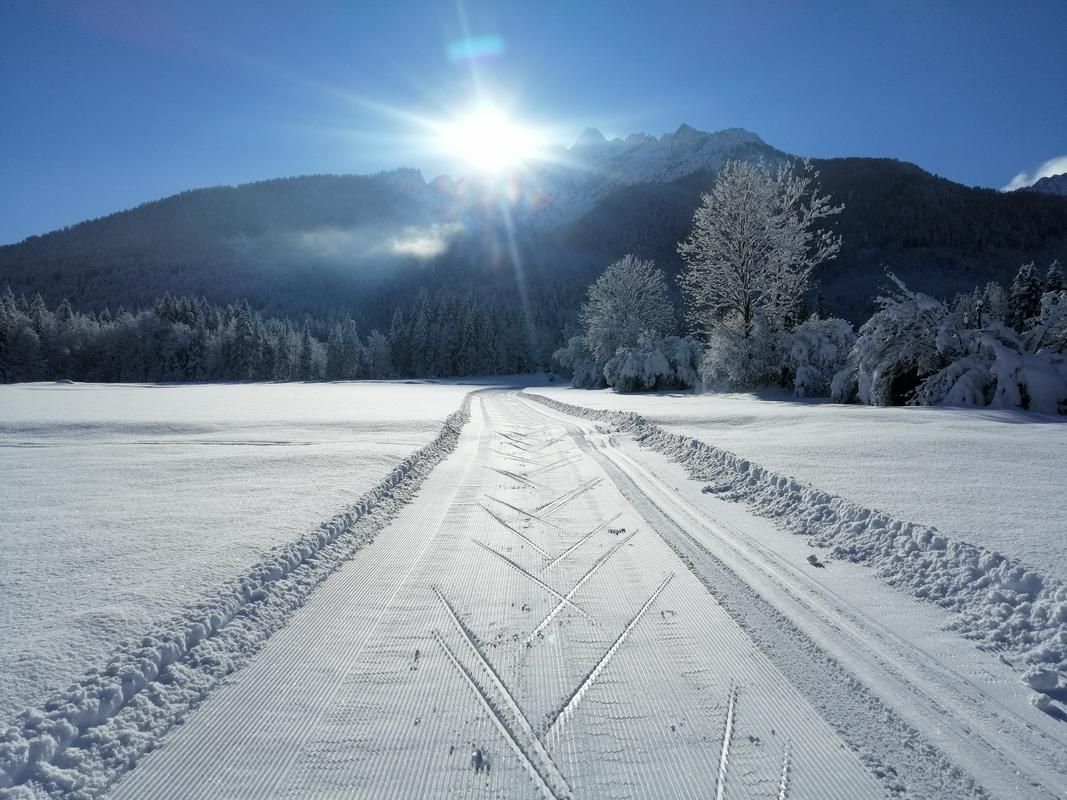Današnja snežna idila v Ratečah. Foto: MMC RTV SLO/T. O.