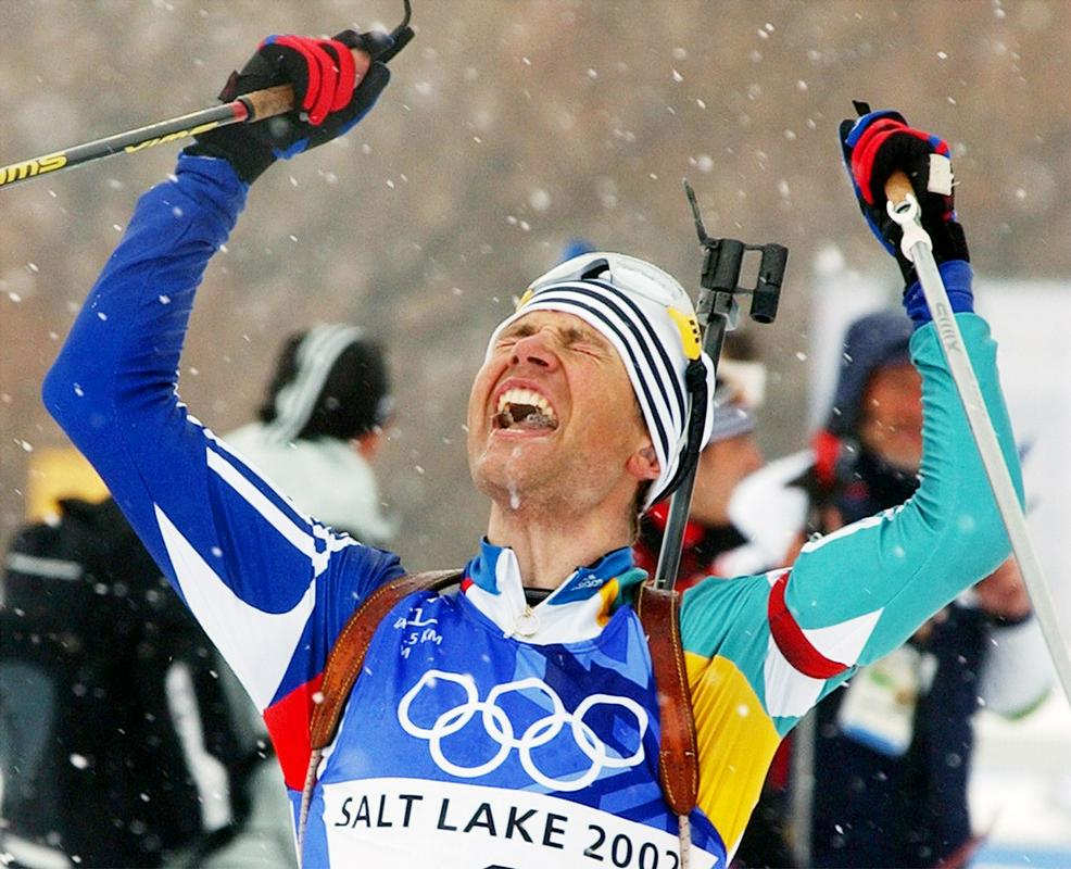 Ole Einar Bjoerndalen je osvojil vse štiri zlate medalje v Salt Lake Cityju. Foto: AP