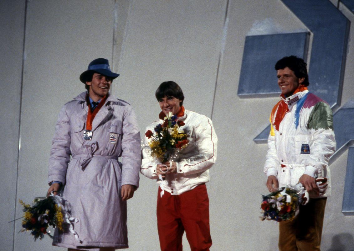 Jure Franko je osvojil prvo medaljo za Jugoslavijo na zimskih olimpijskih igrah. V veleslalomu je bil hitrejši le Švicar Max Julen. Foto: AP
