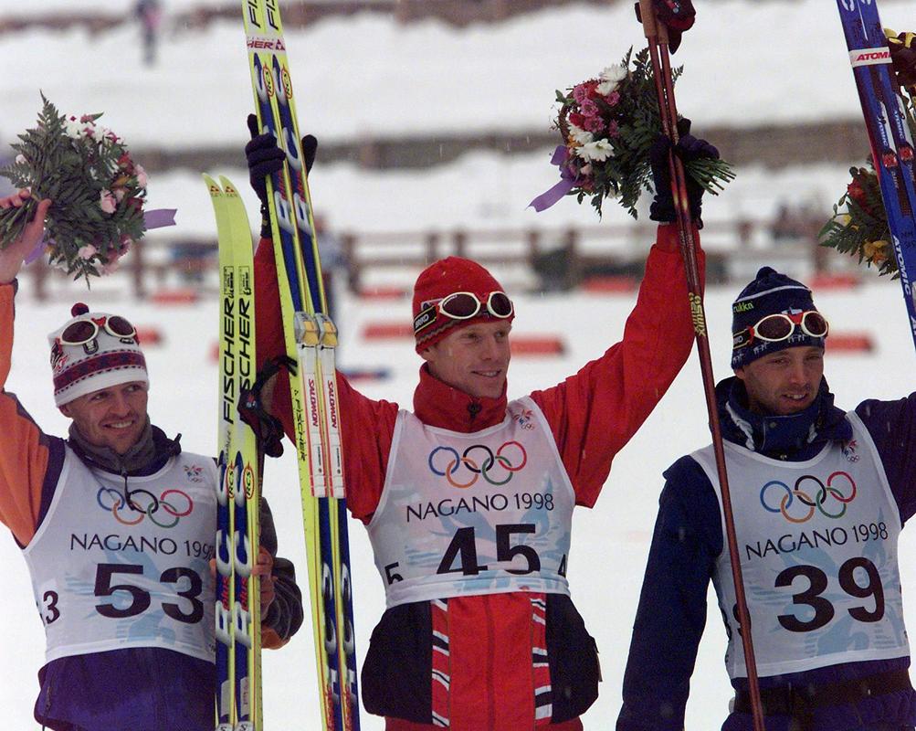Björn Daehlie je bil najboljši smučarski tekač v devetdesetih letih. V Naganu je zaokrožil izjemno zbirk medalj. Foto: AP