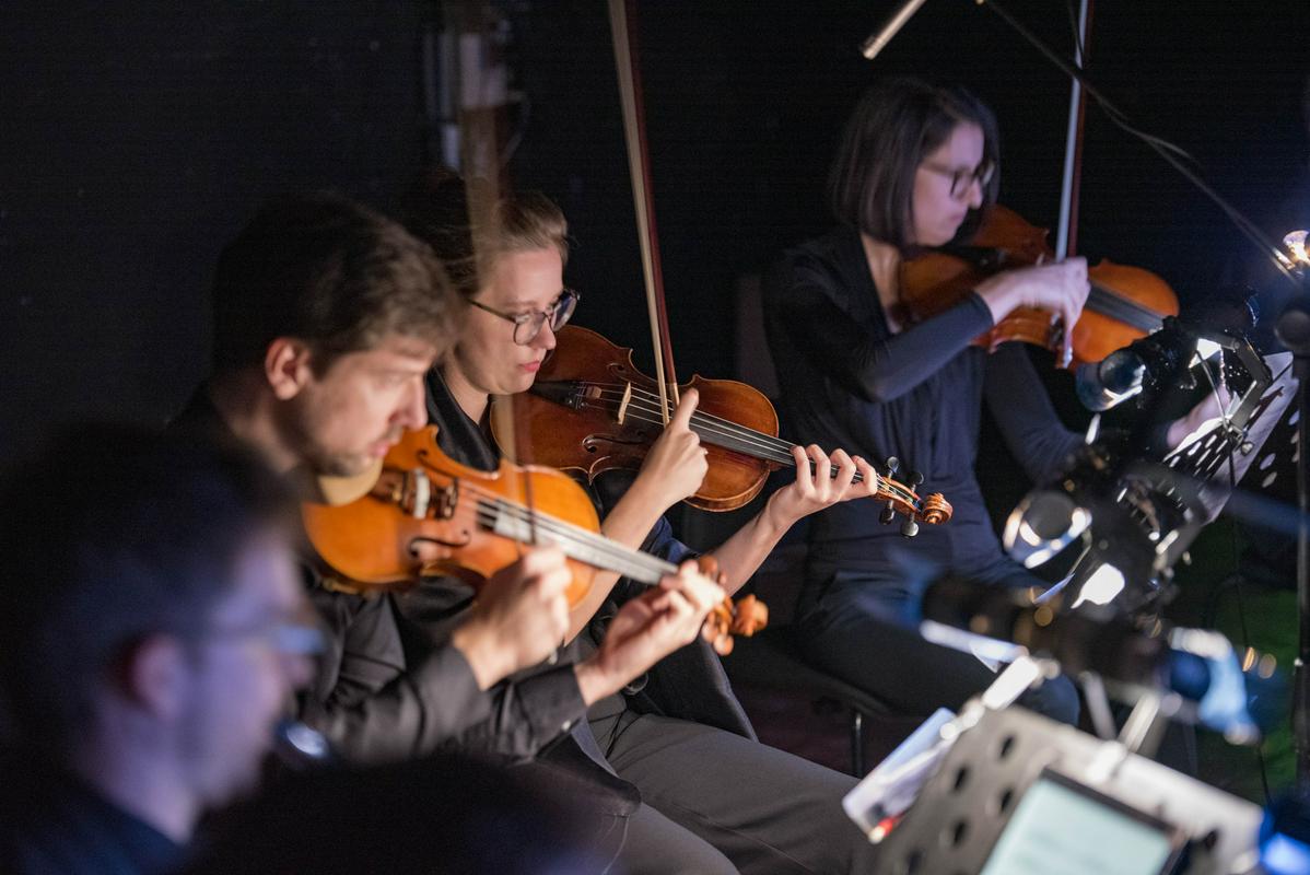 Četverica članov Orchestra of the Imaginary na 40. Dneh nemega filma v Pordenonu. Foto: Le Giornate del Cinema Muto