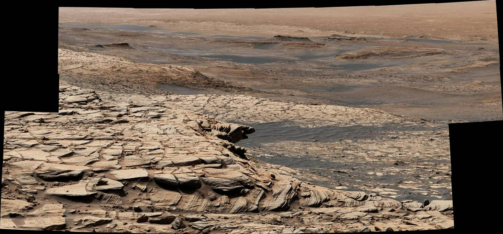Lokacija v kraterju Gale, kjer je Curiosity vzel vzorec, bogat z ogljikom-12. Foto: Esa