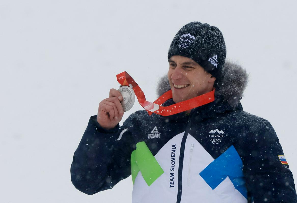Žan Kranjec je z osvojitvijo srebrne olimpijske medalje izpolnil svoje sanje. Foto: Reuters