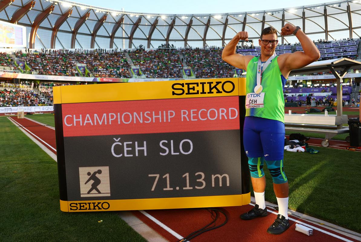 Kristjan Čeh je postavil rekord svetovnih prvenstev v Eugenu. Foto: Reuters