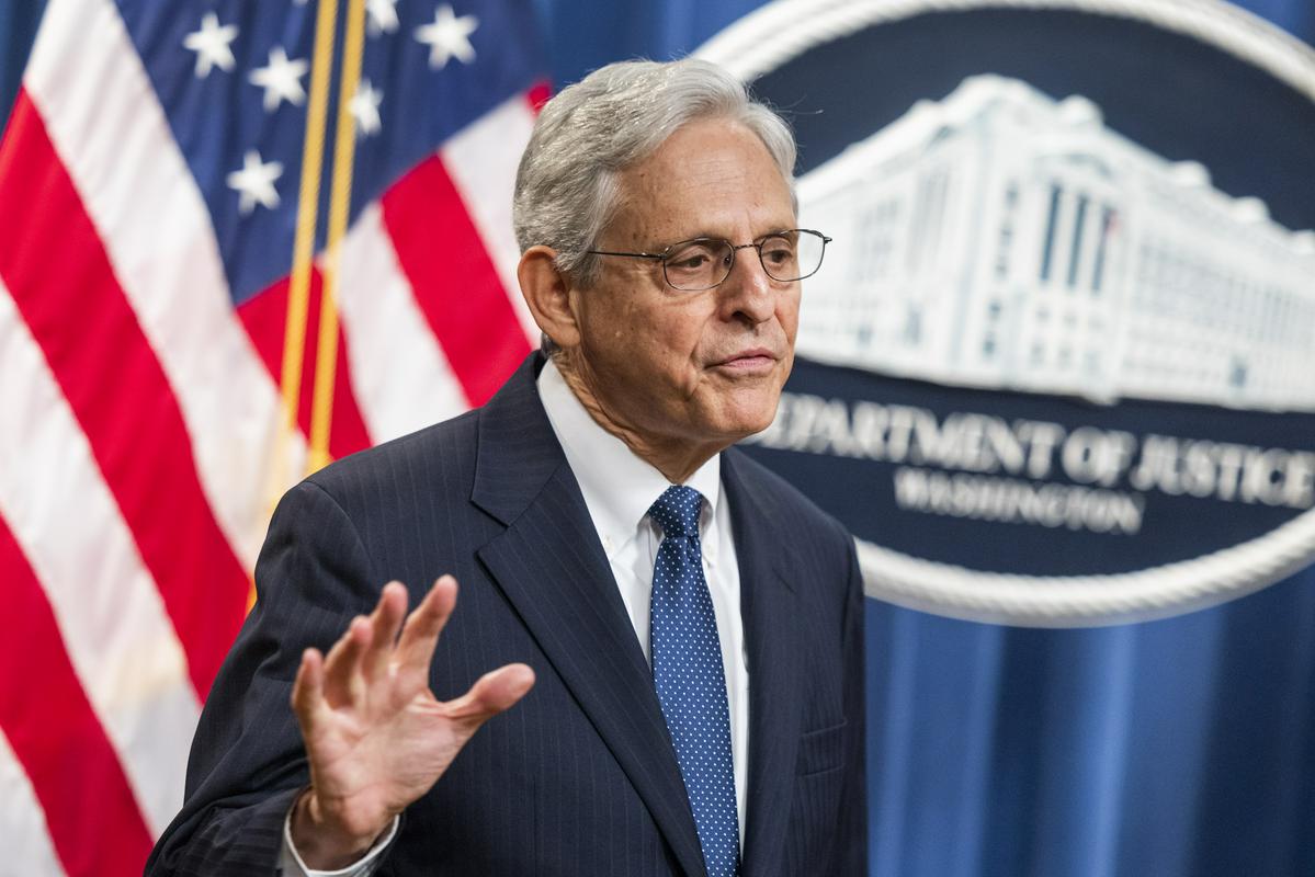 Ameriški pravosodni minister Merrick Garland. Foto: Reuters