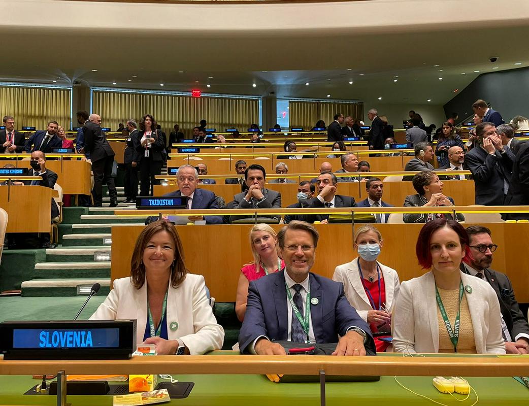 Tanja Fajon se udeležuje splošne razprave svetovnih voditeljev na 77. zasedanju Generalne skupščine ZN-a.  Foto: Ministrstvo za zunanje zadeve/Twitter