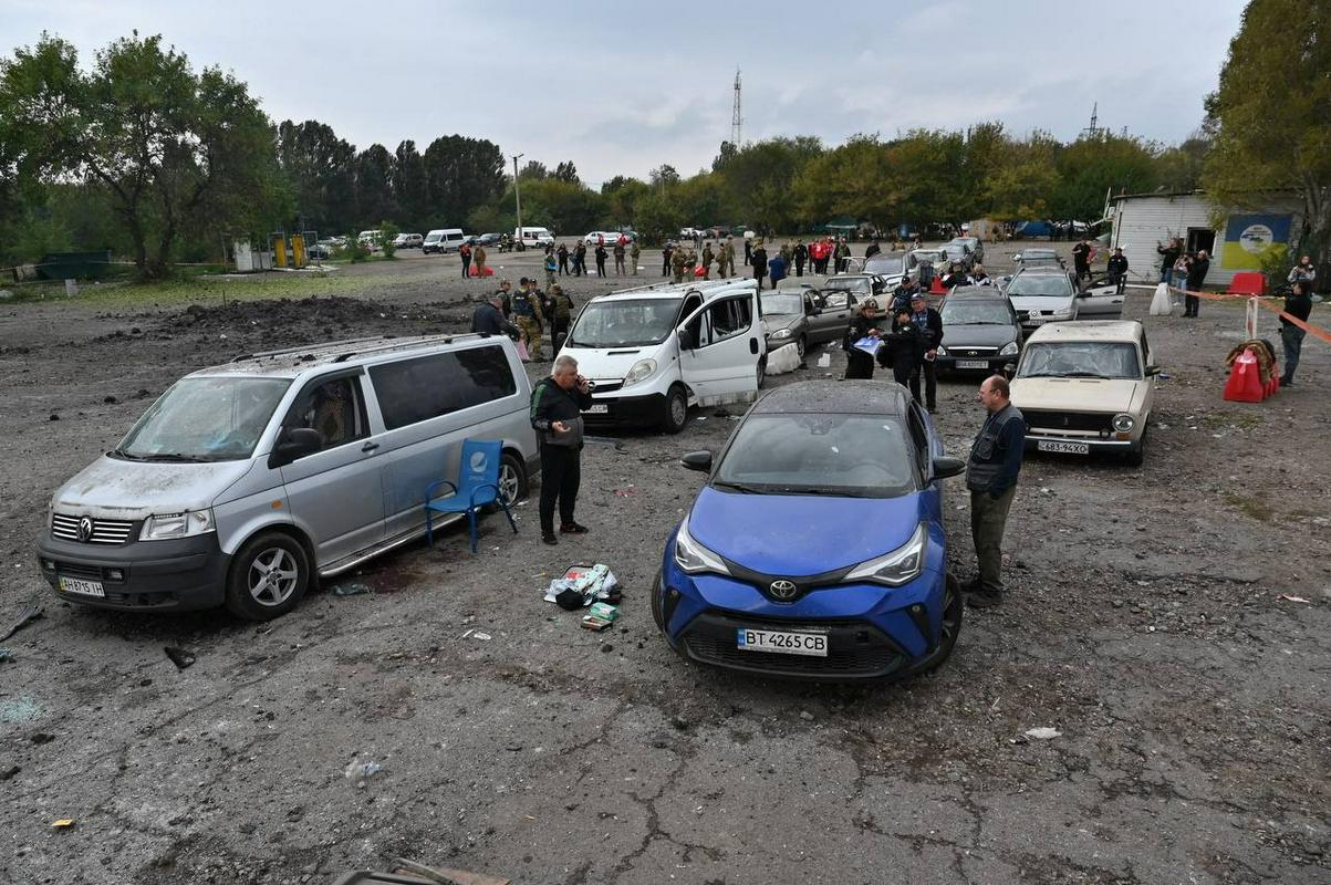 Napad na konvoj v Zaporožju. Foto: Reuters