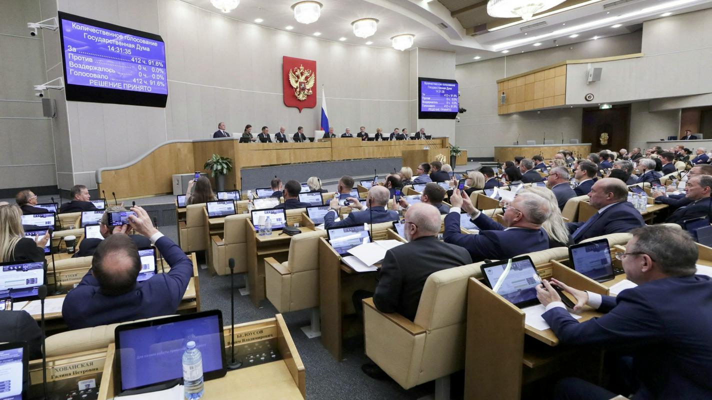 Russian MPs approved the annexation of four Ukrainian regions to Russia without a vote against.  Photo: Reuters