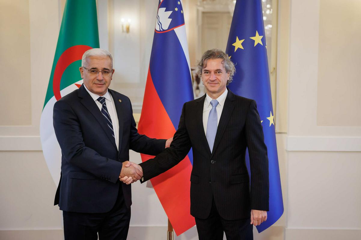 Predsednik alžirskega parlamenta in slovenski premier. Foto: BoBo