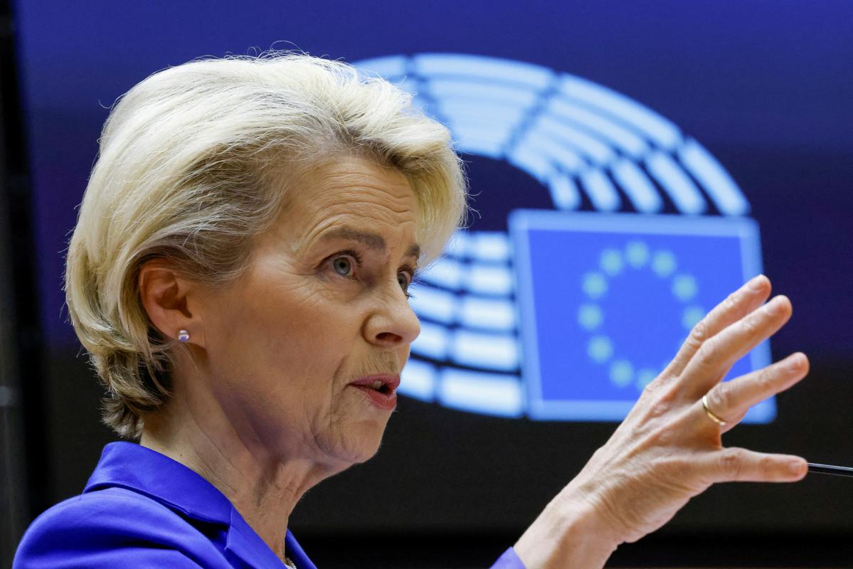 Ursula von der Leyen v Evropskem parlamentu. Foto: Reuters