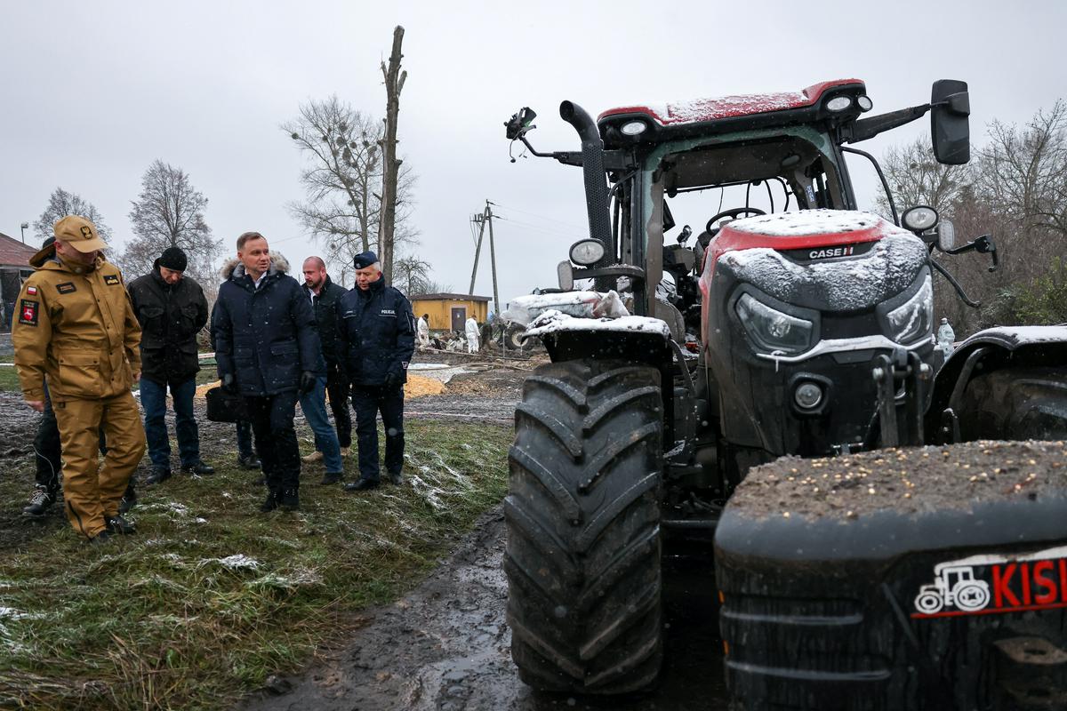 Poljski predsednik Duda je obiskal kraj incidenta blizu poljsko-ukrajinske meje. Foto: Reuters
