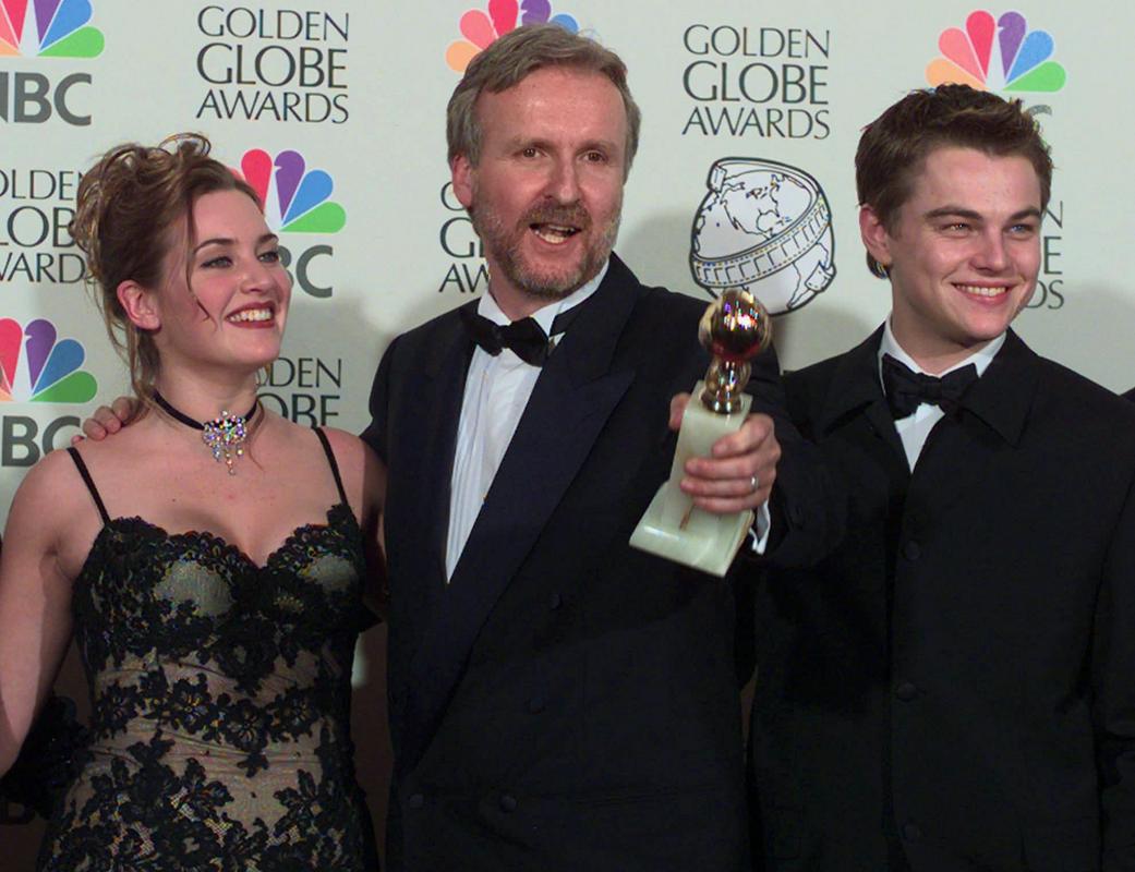 Kate Winslet, James Cameron in Leonardo DiCaprio. Foto: AP