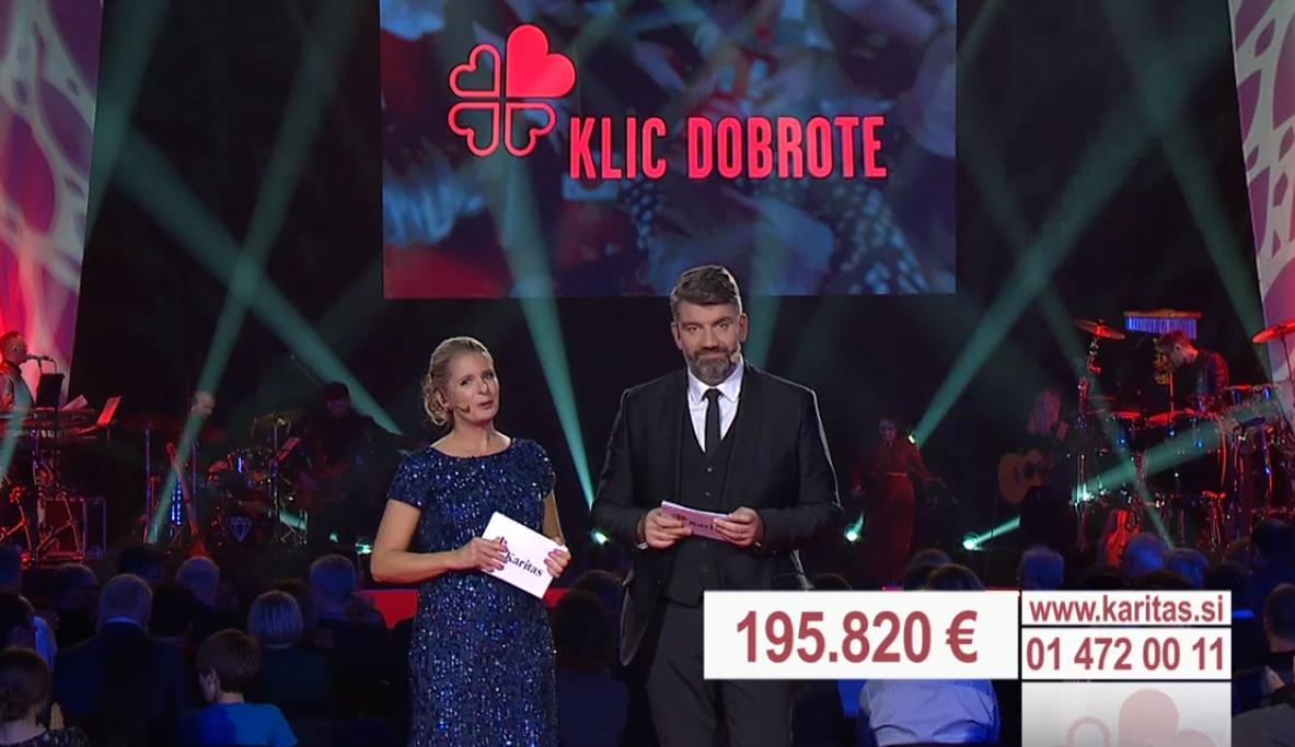 Na dobrodelnem koncertu so zbrali 195.820 evrov za družine v stisku. Foto: TV Slovenija