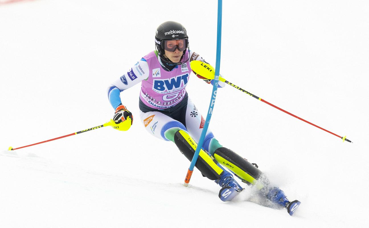 Ana Bucik je po 6. in 13. mestu v Leviju dosegla novo lepo uvrstitev in je v slalomskem seštevku sedma. Foto: Reuters