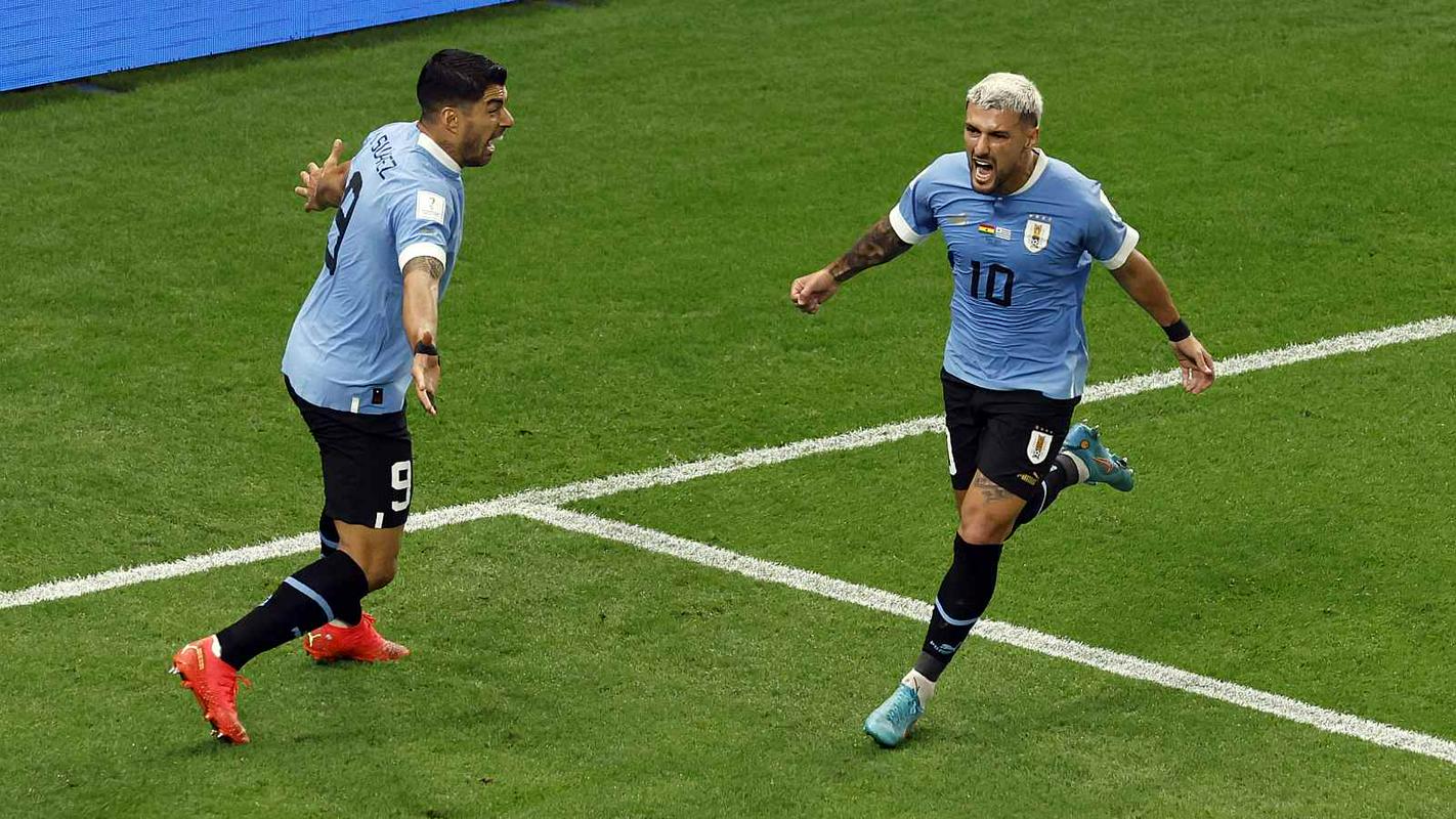 Giorgian de Arrascaeta marcou o primeiro gol do Uruguai no Mundial deste ano no Catar.  Foto: Reuters