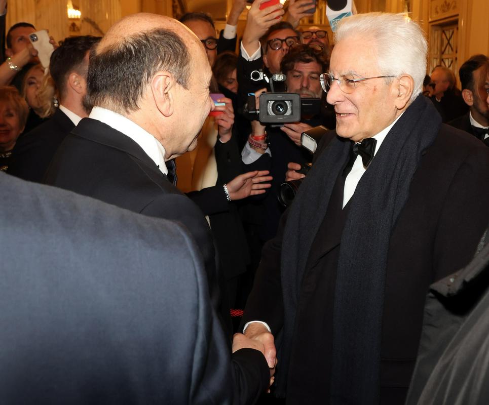 Scala General Manager Dominique Meyer and Italian President Sergio Mattarella at the opening ceremony of the new season.  Photo: EPA