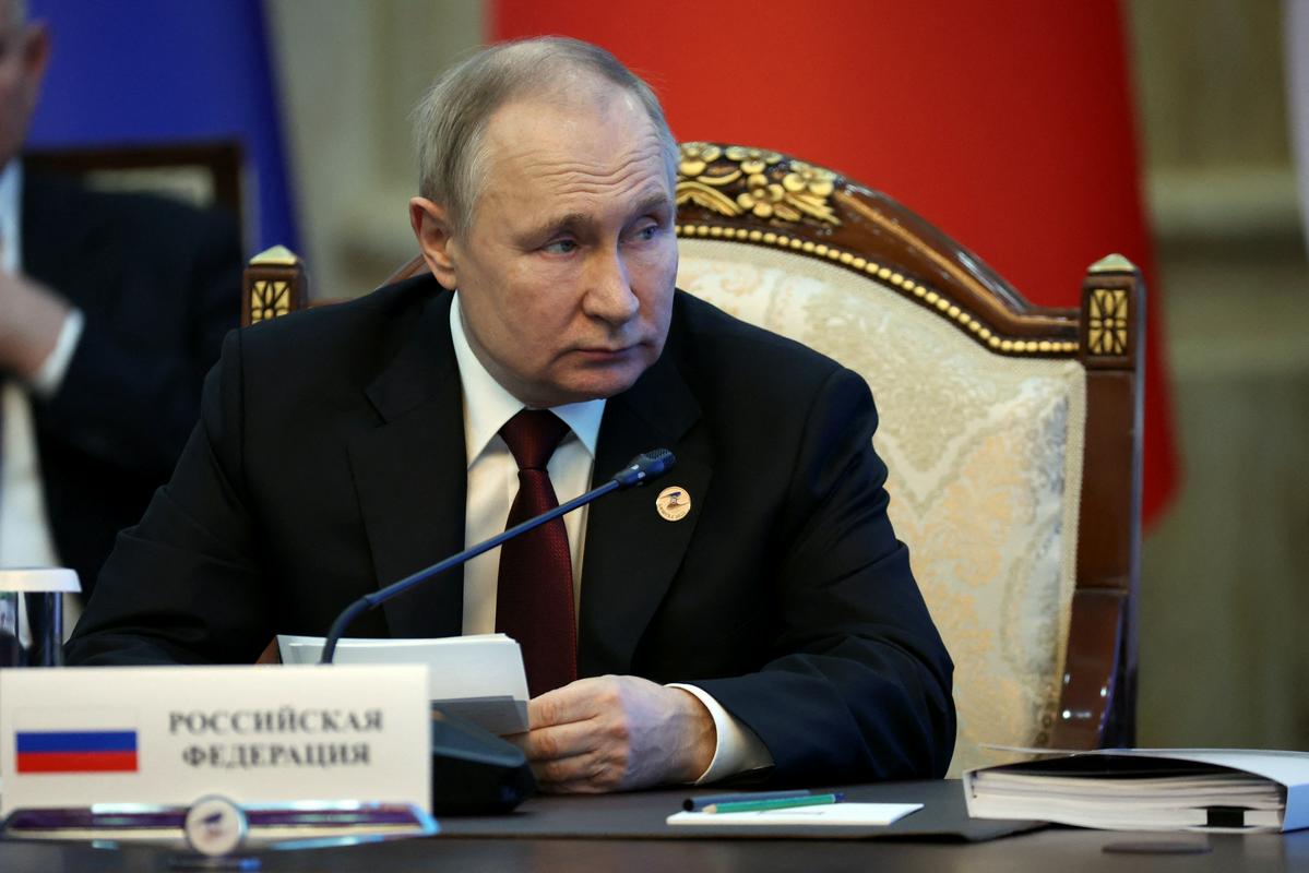Putin je vojno v Ukrajini že večkrat označil kot spopad med Rusijo in Zahodom. Foto: Reuters