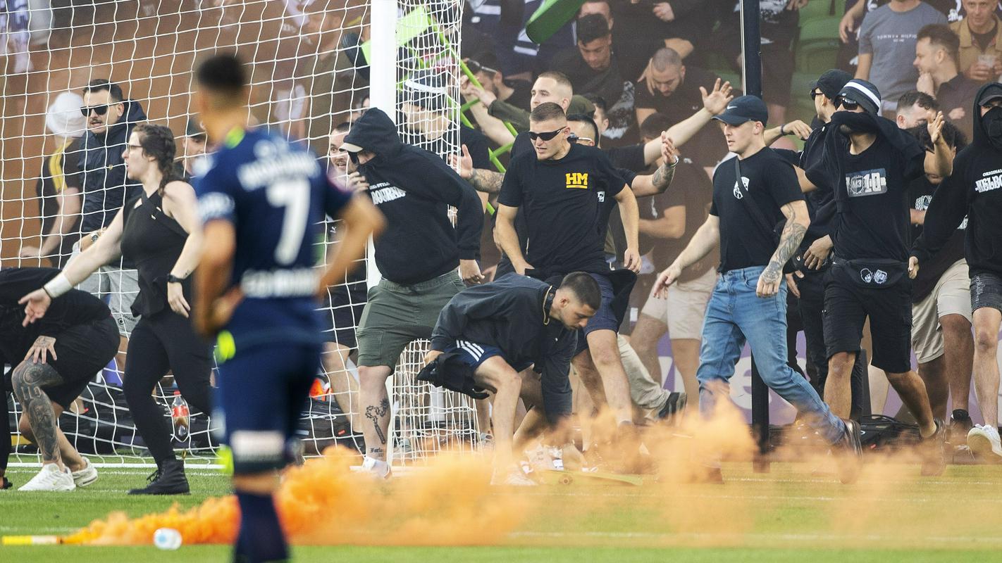 Three fans were banned from football matches for life.  Photo: EPA