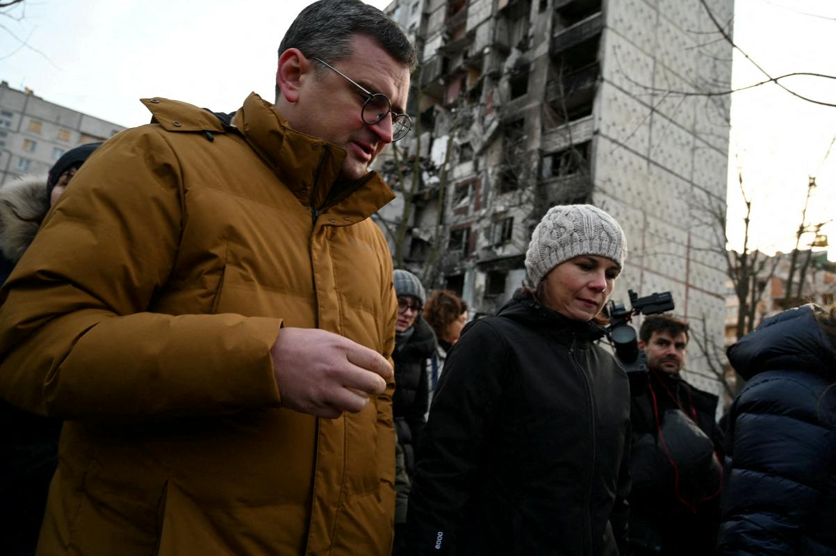 Annalena Baerbock je najvišja predstavnica kakšne zahodne države do zdaj, ki je obiskala Harkov. Foto: Reuters