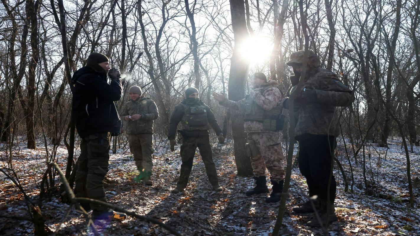 Ukrajinski vojaki v boju za Soledar. Foto: EPA