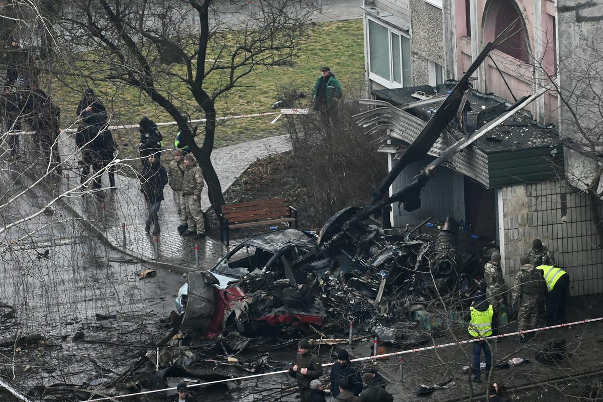 The scene of the accident in Brovari.  Photo: Reuters