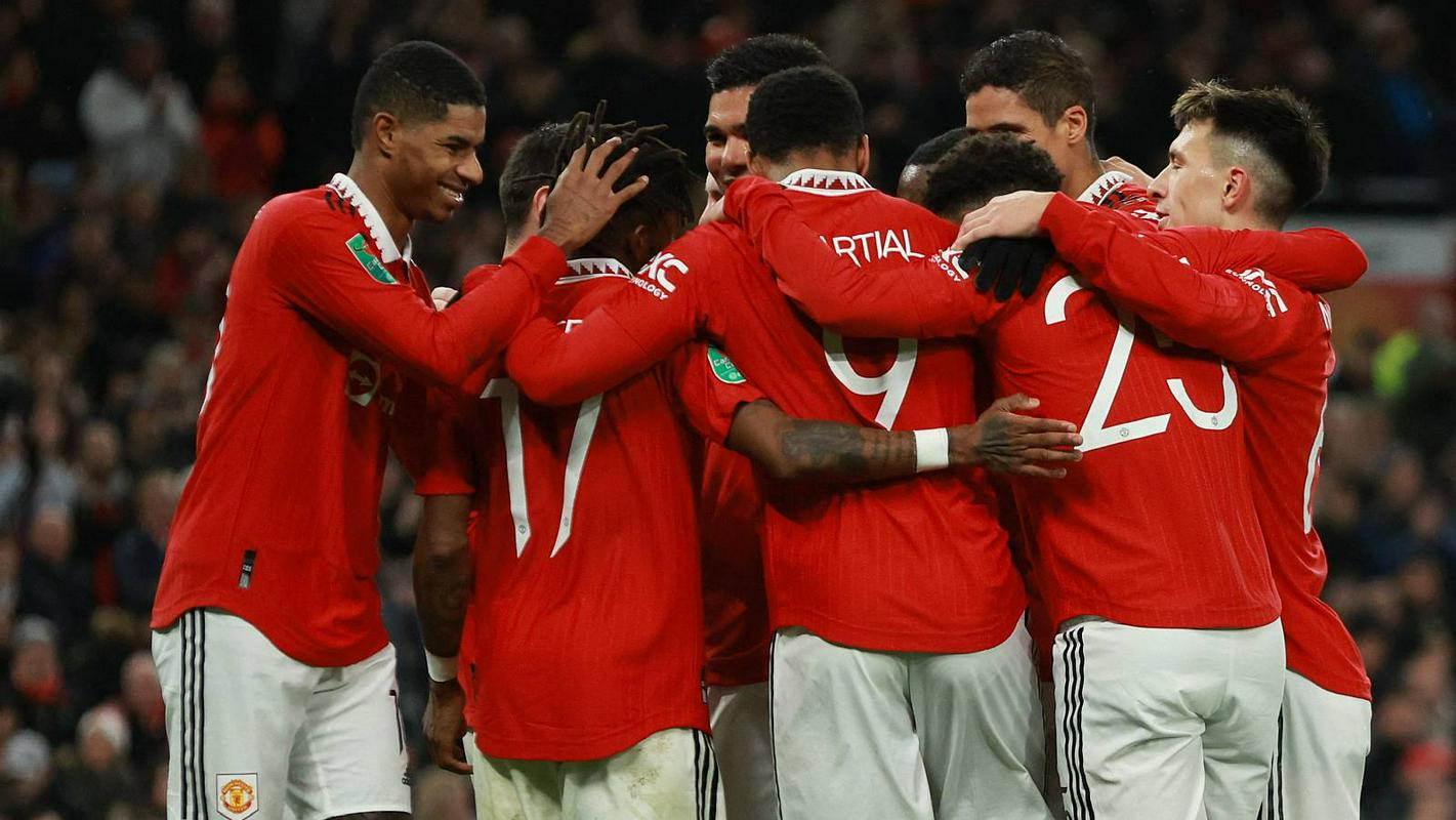 Nogometaši Manchester Uniteda bodo zaigrali v finalu angleškega ligaškega pokala. Foto: Reuters
