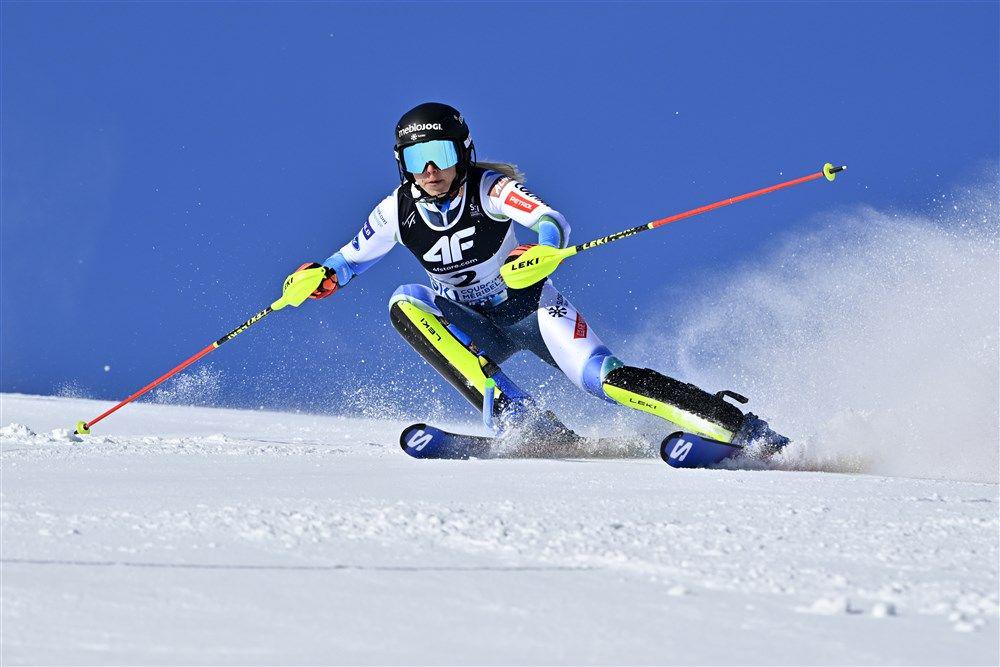 Ana Bucik je poskušala popraviti svojo najboljšo uvrstitev na svetovnih prvenstvih, to je 7. mesto na slalomu v St. Moritzu leta 2017. Foto: EPA