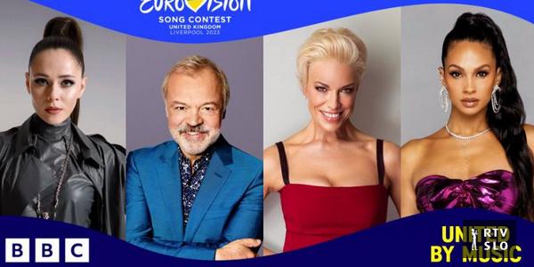 Quatre hôtes de l’Eurovision 2023, dont le légendaire Graham Norton et un chanteur ukrainien
