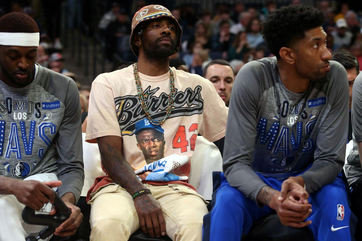 Kyrie Irving watched the game from the bench at the FedEx Forum.  He is very likely to return on Monday when the two teams meet again.  Photo: Reuters