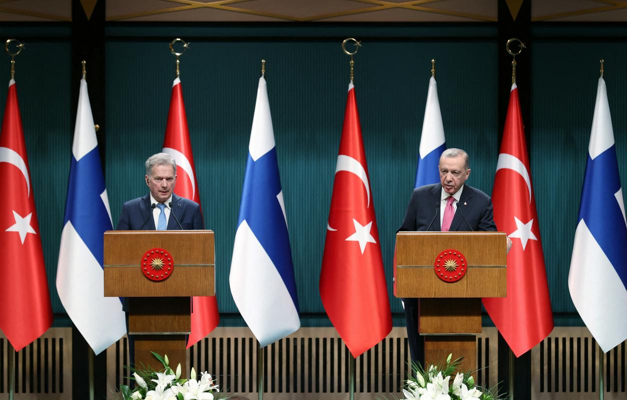 Predsednika Finske in Turčije Niinistö in Erdogan. Foto: Reuters