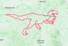 Strava priznala velociraptorja kot največjo GPS-risbo, narejeno s kolesom