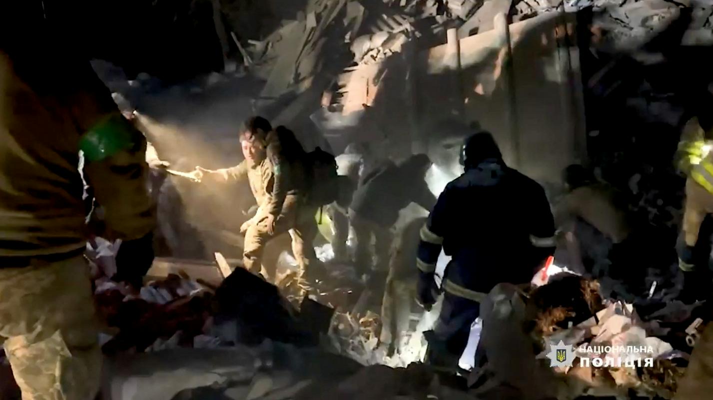Po raketnem napadu v Kostjantinivki. Foto: Reuters