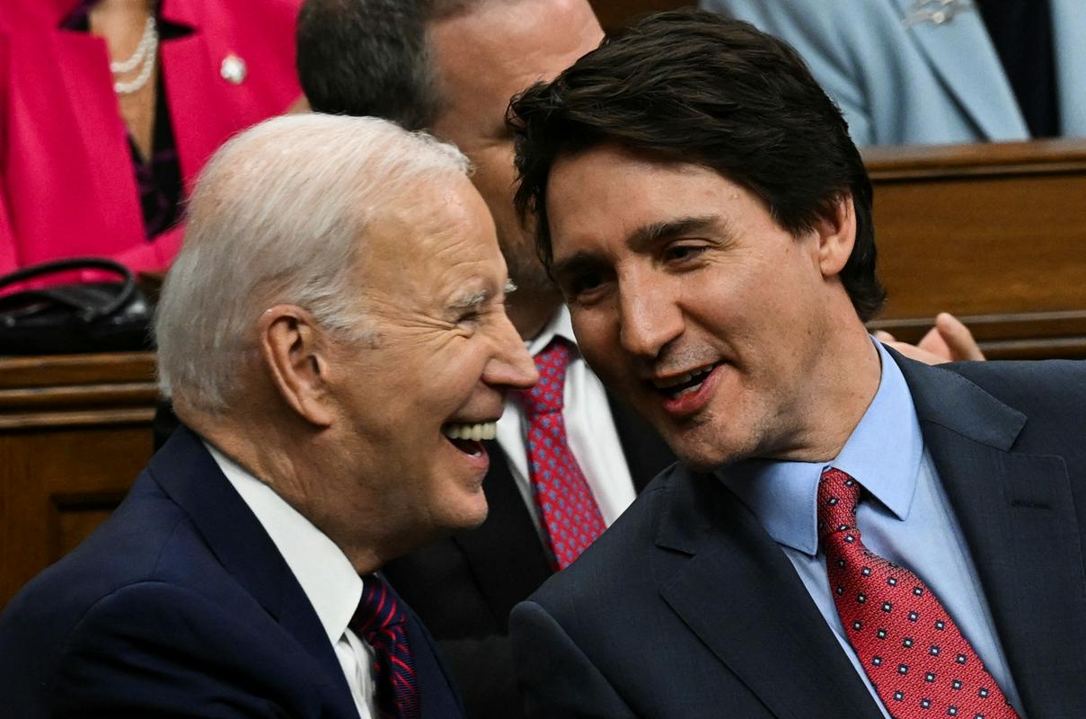 Biden in Trudeau. Foto: Reuters