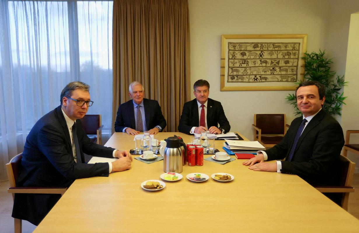 Pogovori med Vučićem in Kurtijem so potekali ob posredovanju Evropske unije. Foto: Reuters