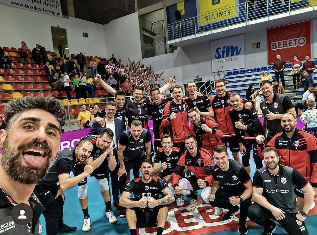 The team from Rzeszów (with Slovenians Klemno Čebul and Jan Kozamernik) was looking forward to 3rd place and a bronze medal in an extremely strong Polish national championship.  Photo: Instagram