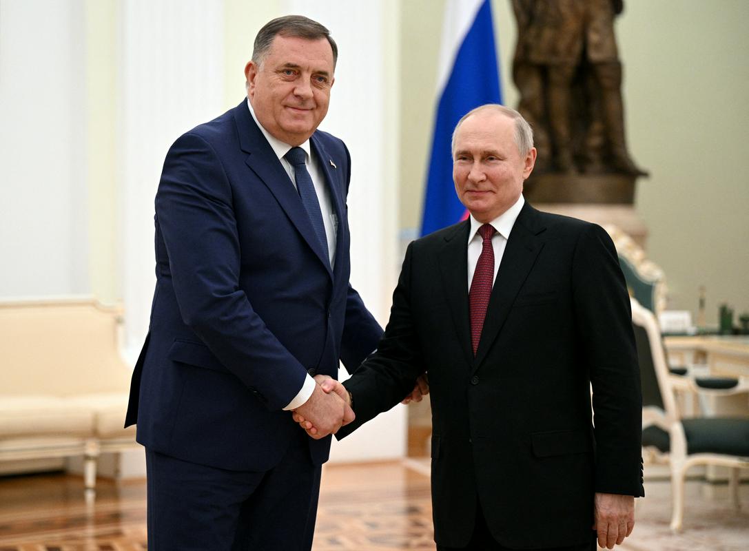 Dodik in Putin med srečanjem v Moskvi. Foto: Reuters